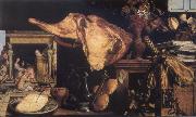 Vanitas still-life in the background Christ in the House of Mary and Martha